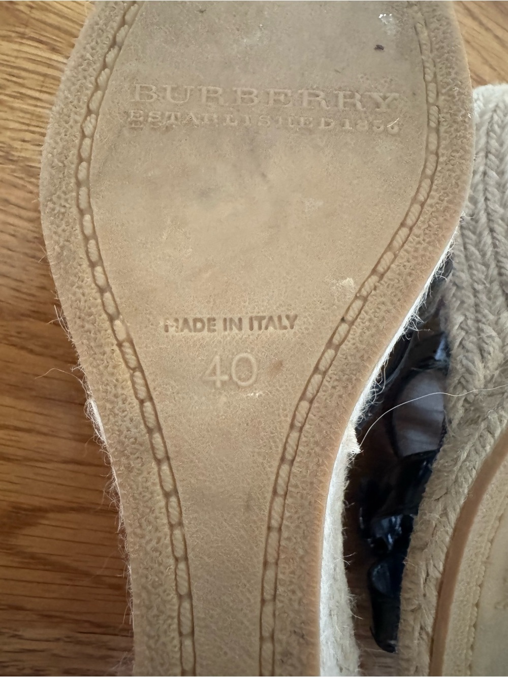 Burberry Black Patent Slide Mules with Signature Check Trim - Picture 5 of 7